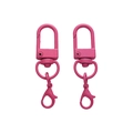 Mousquetons en alliage émaillé rose vif pour breloques de sac et porte-clés - Rouge Rose