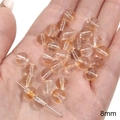 Einzelne 8mm transparente bernsteinfarbene Glasperle für DIY-Schmuck auf einer Hand - 20 Stk./Packung / 8mm / Transparentes Gelb