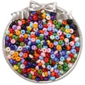 Mélange de perles en verre colorées dans un plateau argenté pour bijoux faits main - 5mm Trou 1mm 10g/Paquet Environ 60Pcs / Mélange Aléatoire
