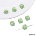 6x6mm light green ceramic cube beads for DIY jewelry making with glazed finish - Small Cube (6x6mm) / 5 Pcs/Pack