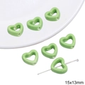 Light green heart-shaped ceramic beads for DIY bracelets 15x13mm size - Hollow Heart (15x13mm) / 2 Pieces/Pack