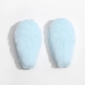 Paar hellblaue flauschige Plüsch-Hasenohren für DIY-Haarschmuck und Bastelarbeiten - Blau / 3x6cm (10 Stück/Packung)