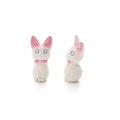 Cute white gradient cat alloy pendant with blue eyes and pink bow for DIY jewelry - White with Pink Ears and Bow Style / Gradient White-Pink