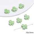 DIY grass green clover ceramic beads 12x13mm with polished glaze for jewelry making - Clover (12x13mm)