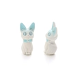 Cute gradient blue cat charms for DIY jewelry and phone chain accessories - White with Blue Ears and Bow Style / Gradient White-Blue