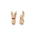 Golden alloy Jiji cat DIY pendant with red enamel bow for jewelry making - 10x22mm (1 Piece/Pack) / Gold