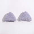 Paar weiche lavendelfarbene Plüsch-Katzenohren für DIY-Haarspangen und Fächerzubehör - Lila / 3x3cm (10 Stück/Packung)