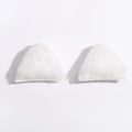 Paar flauschige weiße Plüsch-Hasenohren für DIY-Bastelarbeiten und handgefertigte Deko - Weiß / 3x3cm (10 Stück/Packung)