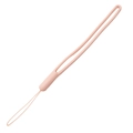 Dragonne en silicone liquide rose clair pour téléphones et clés avec boucle de fixation DIY - Longueur totale environ 20cm (1 pièce/paquet) / Rose sable