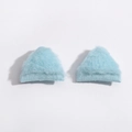 Niedliche hellblaue Plüsch-Haarspange in Dreiecksform aus weichem Kunstfell für DIY-Deko - Blau / 3x3cm (10 Stück/Packung)
