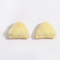Zwei weiche gelbe Plüsch-Hasenohren für DIY-Bastelarbeiten und handgefertigte Fächer - Gelb / 3x3cm (10 Stück/Packung)