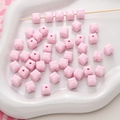 50 perles cubes en acrylique rose pour la création de colliers et bracelets DIY - 8mm / Rose
