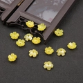 Translucent yellow 5-petal flower beads for DIY jewelry and hair accessories - 10 Pcs/Pack (10mm, Hole 1mm) / Yellow