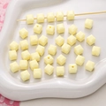 Cuentas de cubo facetadas en acrílico amarillo crema para hacer joyas DIY - 8mm / Amarillo