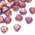 Paarse en roze emaille Zongzi-kralen met gouden geluksteken voor DIY-sieraden - Driehoek Rijstbal / 11x11mm / Paars