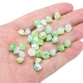 Groen-witte gradiënt camelia ABS-parels voor DIY handgemaakte sieraden en armbanden - 8x5mm (Ongeveer 100 Stuks/Verpakking) / Parelmoer Camellia Groene Serie