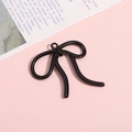 Pendentif nœud papillon noir brillant en alliage pour la création de bijoux DIY - Petit / Noir