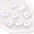 Lindas cuentas de conejo de acrílico blanco para hacer joyas DIY y pulseras caseras - Conejo Blanco