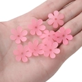 Frosted pink acrylic flower beads for handmade jewelry charms on palm view - Six-Petal Flower / 50 Pieces/Pack (20mm) / Pink