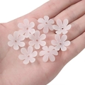 Translucent pink frosted 20mm acrylic flower beads for handmade DIY jewelry crafts - Six-Petal Flower / 50 Pieces/Pack (20mm) / White