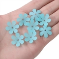Eight pieces of 20mm light blue frosted acrylic flower beads with center holes for DIY crafts - Six-Petal Flower / 50 Pieces/Pack (20mm) / Lake Blue