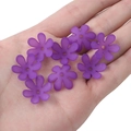 Frosted purple acrylic 20mm flower beads for DIY bracelet and necklace making - Six-Petal Flower / 50 Pieces/Pack (20mm) / Deep purple