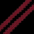 Vibrant red floral lace ribbon with scalloped edges for DIY hair accessories and crafts - Width 15mm 4.5m / Burgundy