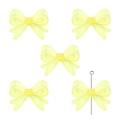 Translucent yellow acrylic twist bow beads with holes for DIY jewelry making - 29x22mm (Hole approx 2mm) 4 Pcs/Pack / Yellow