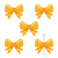 Translucent orange acrylic bow beads with straight hole for DIY jewelry making - 29x22mm (Hole approx 2mm) 4 Pcs/Pack / Orange