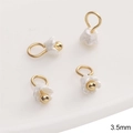White resin flower pendants with gold core, 3.5mm size for DIY jewelry making - 5 Pcs/Pack / 3.5mm Mini Flower Pearl White