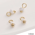 White resin osmanthus flower charm 3.5mm with gold bead and ring for DIY jewelry - 5 Pcs/Pack / 3.5mm Mini Flower Porcelain White