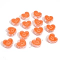 Vibrant orange heart-shaped acrylic beads with white smiley faces for DIY jewelry making - 20x18x8mm Hole Diameter 3mm (10 Pieces/Pack) / Orange