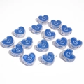 Blue heart-shaped acrylic smile beads with through-holes for DIY jewelry making - 20x18x8mm Hole Diameter 3mm (10 Pieces/Pack) / Sapphire Blue