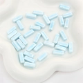 Light blue rectangular ceramic beads with pearlescent glaze for DIY jewelry making - Rectangle / 5 Pcs/Pack / Blue