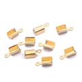 Set de conectores para joyas DIY con nueve terminales de metal dorado brillante en forma de U - 3x6mm / Oro KC