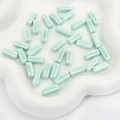 6x15mm mint green rectangular ceramic beads with glossy glaze for DIY jewelry - Rectangle / 5 Pcs/Pack / Green
