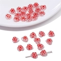 Rosa Herz Millefiori Glasperle 8mm mit roter Blume für DIY Schmuckherstellung - 8mm / Hellrot