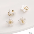 Pack of 4 white 7mm resin osmanthus flower charms with gold metal hooks for DIY jewelry - 5 Pcs/Pack / 7mm Bauhinia White