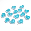 Blue acrylic heart-shaped smiley face beads for DIY jewelry and phone chain making - 20x18x8mm Hole Diameter 3mm (10 Pieces/Pack) / Teal