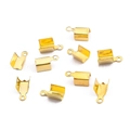 Terminales de cordón plegables en metal dorado con bucle para bisutería DIY - 3x6mm / Dorado