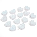 Light blue heart-shaped acrylic beads with smile pattern for DIY jewelry making - 20x18x8mm Hole Diameter 3mm (10 Pieces/Pack) / Light Blue
