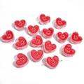 Red heart-shaped acrylic smiley face beads for DIY handmade jewelry and phone chains - 20x18x8mm Hole Diameter 3mm (10 Pieces/Pack) / Red