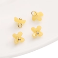 Set of four translucent pale yellow resin osmanthus flower pendants for DIY jewelry - 5 Pcs/Pack / 7mm Osmanthus Deep Yellow