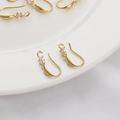 Crochets d'oreilles en laiton doré 14K avec zircon rond pour création de bijoux - Plaqué Or 14K (20x10mm)