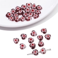Perles en verre Millefiori violettes en forme de cœur pour la création de bijoux DIY 8mm - 8mm (10 Pièces/Paquet) / Violet