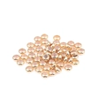 Flat round gold copper slider beads with pink silicone core for DIY jewelry making - 6x3mm (Hole 1mm) / KC Gold