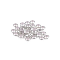 Polished silver flat round copper beads with silicone core for DIY jewelry making - 6x3mm (Hole 1mm) / White Gold