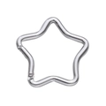 Star-shaped aluminum carabiner keychain clip with polished silver metal finish - Star Style 49x48mm / Silver