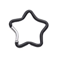 Matte black star-shaped aluminum carabiner clip keychain for backpack and DIY accessories - Star Style 49x48mm / Black