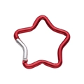 Star shaped red aluminum carabiner hook for backpacks and keychains with spring gate - Star Style 49x48mm / Red